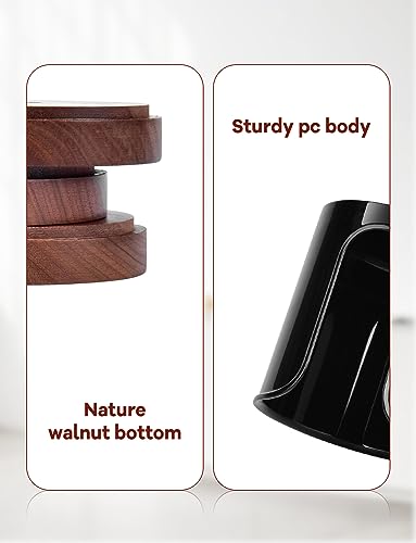 Premium Bathroom Cup Dispenser - Compact Cup Holder for Dixie Cups 3 oz Cups, 3 4 Ounce Mouthwash Cup Dispenser - PC/Walnut,Black, Pack of 1 - color: Black/Walnut/1Pack