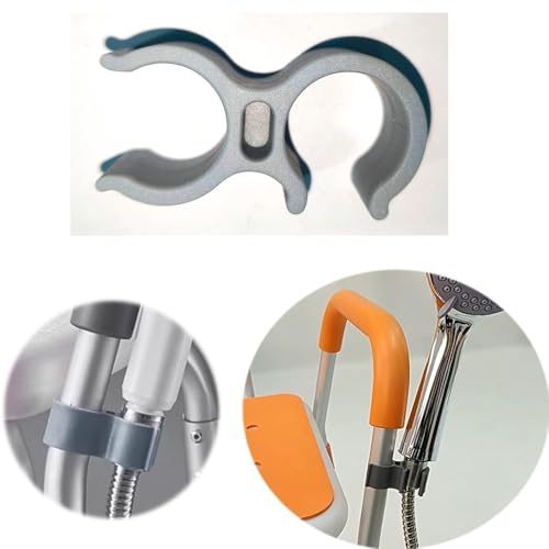 2 Pack Shower Chair Shower Head Holder Handheld Shower Clip Tube Clamp Bracket for Inside Shower Bath Chair Tub Transfer Bench Shower Stool Shower Seat Bathtub Chair Bath Seat
