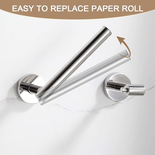 BGL Toilet Paper Holder Mirror Polish Wall Mount, Bathroom Toilet Paper Holder Brushed Nickel SUS 304 Stainless Steel, Double Post Pivoting Toilet Paper Roll Holder for Bathroom RV - color: Mirror Polish
