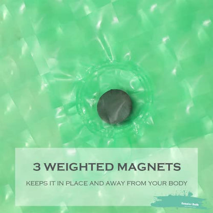 Green 3D Crystal Plastic Shower Curtain Liner, 72x72 Inch Thin Lightweight Ice Cube Plastic Bathroom Shower Showroom Inner Curtain with Rustproof Metal Grommet Holes and Weighted Magnets - color: B-green, size: 72"W x 72"L (Pack of 1)