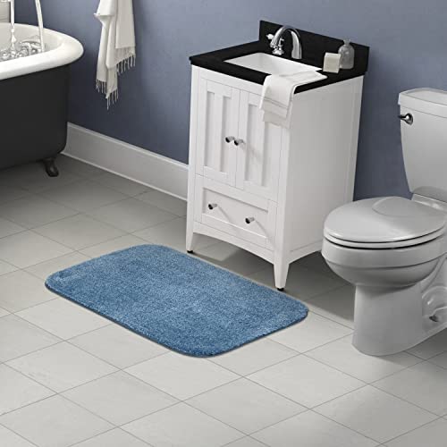 Garland Rug Traditional Bath Rug, 24-Inch by 40-Inch, Basin Blue - color: Basin Blue, size: 2' x 3'4" (Rectangular)
