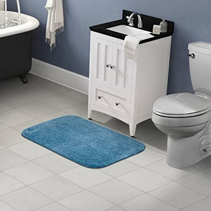 Garland Rug Traditional Bath Rug, 24-Inch by 40-Inch, Basin Blue - color: Basin Blue, size: 2' x 3'4" (Rectangular)