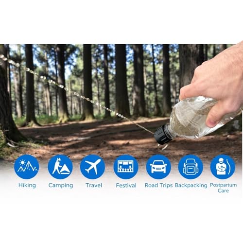 Portable Bidet for Toilet - 2-Pack with Keychain Travel Bidet Attachment Compatible with Most Bottles - Ultralight Personal Hygiene Sprayer for Camping, Hiking & Travel