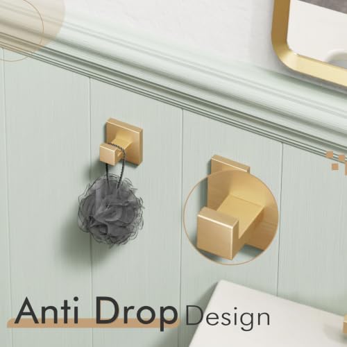 KOKOSIRI Robe Hooks for Bathrooms Towel Hooks Coat Hook Kitchen Garage Heavy Duty Wall Mounted Champagne Bronze Stainless Steel, 2 Pack B1010CPG-P2 - color: Champagne Bronze, size: 2 Pack