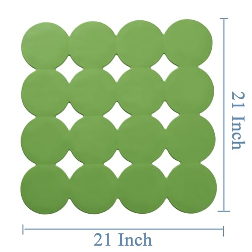 Webos Square Shower Mat Nonslip - Rubber Bathtub Mat with Suction Cups for Inside Shower Bathroom Floor (Green, 21X21) - color: Green