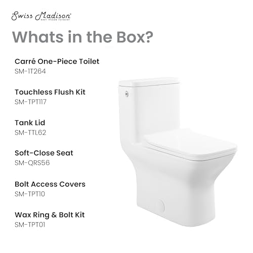Carre One-Piece Square Toilet Dual-Flush 1.1/1.6 gpf, Touchless