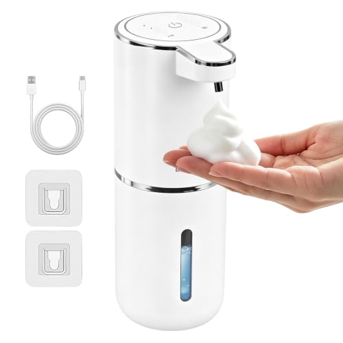 Automatic Foaming Soap Dispenser, Touchless, White | USB Rechargeable, 4 Adjustable Volume, Clog-Free, Soap Waste Reduction, Easy for Toddlers - color: White