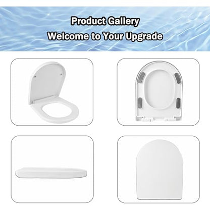 Minsha Soft-Close Toilet Seat – U-Shaped, Elongated, Easy to Install | soft close toilet seat D/U shape 18”X14“quick release toilet seat top fixing PP - size: M18“