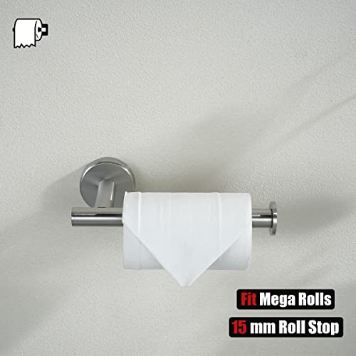 JQK Toilet Paper Holder, 5 Inch 304 Stainless Steel Thick 0.8mm Tissue Paper Dispenser for Bathroom, Hold Mega Rolls, Brushed Nickel Wall Mount, 2 Pack, TPH120-BN-P2 - color: Brushed, size: Knob(2 Pack)