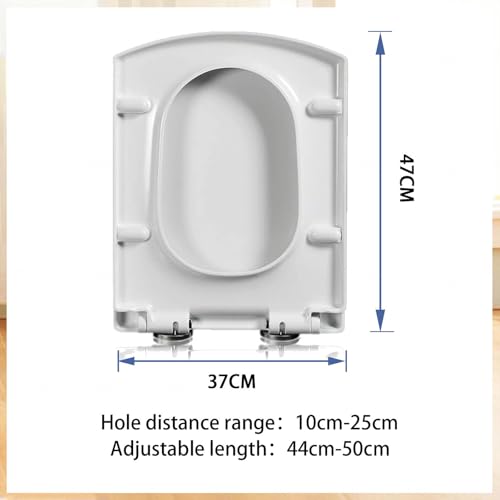 Quick Release Toilet Seat with Simple Top Fixing, Adjustable 360° Hinges - Standard WC Loo Seat