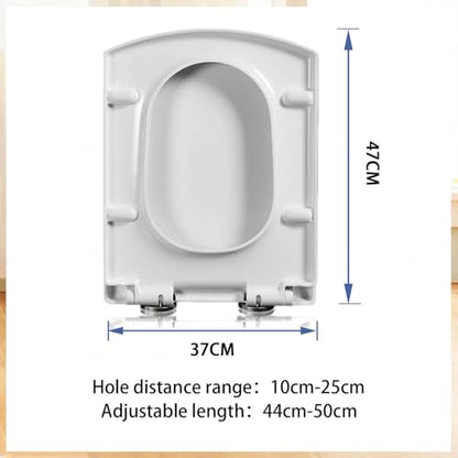 Quick Release Toilet Seat with Simple Top Fixing, Adjustable 360° Hinges - Standard WC Loo Seat