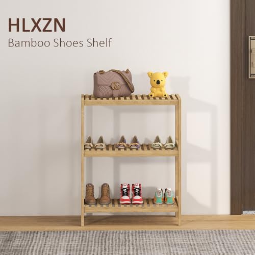 3-Tier Bamboo Freestanding Shelf Multi-use Small Bookshelf Bookcase - size: 23.6''W 3-tier