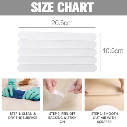 24 Pcs Clear Anti Slip Shower Stickers, Bathtub Safety Strips, Non Slip Bathroom Tape - color: Clear