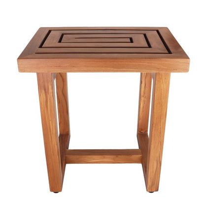 Teak Shower Bench - Teak Shower Seat - Wood Bathroom Stool (Large) - color: Natural, size: Large