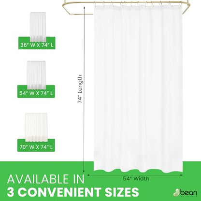 Bean Products White Cotton Wide Shower Stall Curtain Liner- 54x74 - color: White, size: 54"W x 74"L (Pack of 1)