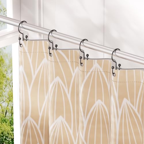 Shower Curtain Hooks Black Double Shower Curtain Hooks, Shower Curtain Rings Sturdy Stainless Steel Shower Hooks for Bathroom Shower Curtain Rod, 12Pcs Shower Curtain Hangers - color: Black, style: Double Hooks-2