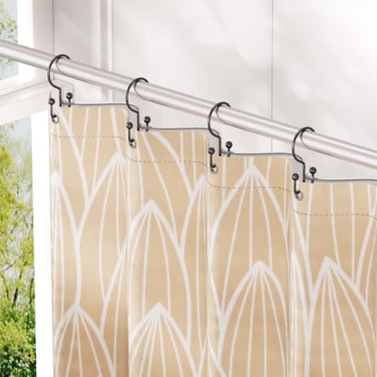 Shower Curtain Hooks Black Double Shower Curtain Hooks, Shower Curtain Rings Sturdy Stainless Steel Shower Hooks for Bathroom Shower Curtain Rod, 12Pcs Shower Curtain Hangers - color: Black, style: Double Hooks-2
