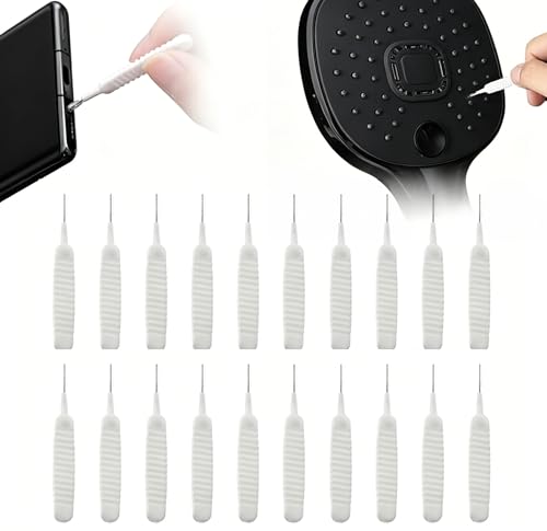 Shower Head Cleaning Brush for Small Holes, Multifunctional Shower Head Cleaner Tool Anti-Clogging Nozzle, Showerhead Cleaning Brushes Picks for Household Bathroom (20Pcs) - color: 20pcs