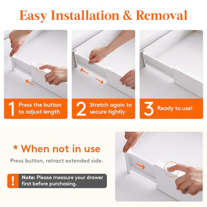 Lifewit 4" High Upgrade Drawer Divider, Adjustable Drawer Organizer Clothes | 13.5"-22" Expandable Plastic Drawer Separator for Dresser, Kitchen, Closet, Nursery, Office Organization & Storage, 5 Pack - size: 4"H, 13.5-22"L