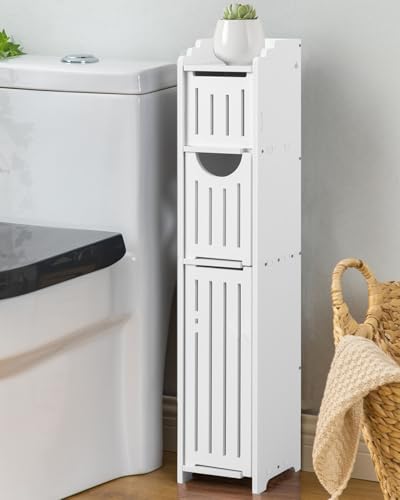 AOJEZOR Small Bathroom Storage Cabinet: No Drill for Narrow Space Renters