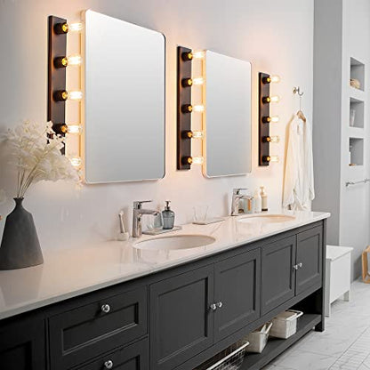 Globe Electric 5-Light Vanity Light, Matte Black, Modern Glam, Bathroom Fixture, Horizontal Vertical Mount, 52088