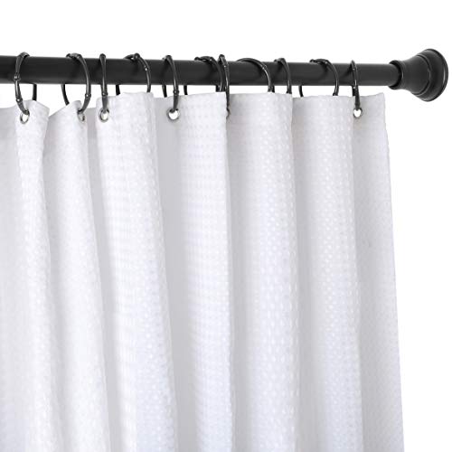 Rust-Proof Zinc Shower Curtain Hooks with Clasp Closure, Shower Hooks Hangers for Bathroom, Kitchen Utensils, Curtains, Clothing, Towels etc - Set of 12, Matt Black - color: Black
