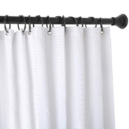 Rust-Proof Zinc Shower Curtain Hooks with Clasp Closure, Shower Hooks Hangers for Bathroom, Kitchen Utensils, Curtains, Clothing, Towels etc - Set of 12, Matt Black - color: Black