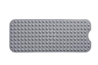 Extra-Long Non-Slip Bathtub & Shower Mat 39”x16” (Smooth/Non-Textured Tubs Only) Safe, Clean, Machine-Washable, Superior Grip&Drainage, Vinyl, Opaque Gray (Grey) - color: Opaque Gray (Grey), size: 39" x 16" (Rectangular)