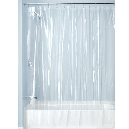 iDesign Waterproof Shower Curtain Liner, Clear | 12 Metal Grommets