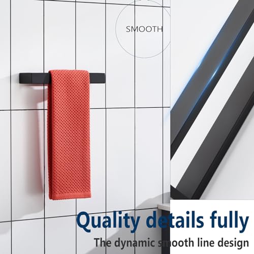 KOKOSIRI Towel Rings Matte Black Hand Towel Bar Holder 9-Inch Kitchen Rack Stainless Steel for Bathroom Hardware Wall Mounted, 2 Pack B4008BK-L9-P2 - color: Matte Black, size: 2 Pack