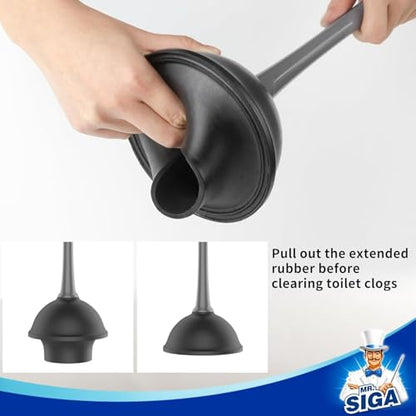 MR.SIGA Toilet Plunger and Brush Combo for Toilet Cleaning, Gray, 2 Set | Heavy duty toilet brush and plunger set, toilet bowl brush and plunger with holder - color: Gray, size: 6.2*8.2*18.1 in