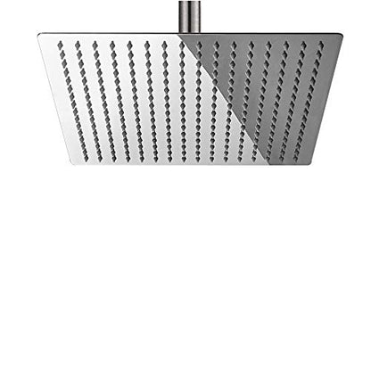 12 Inch Rain Shower Head High Pressure Rainfall Shower Head Chrome | Square Rain Bathroom Showerhead, High Flow, Large Stainless Steel, Ceiling Mounted, Wall Mounted, Waterfall Full Body - color: Polished Chrome, size: 12 Inch