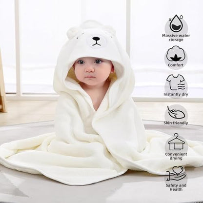 Baby Essentials Hooded Towel Set, 4-Pack Soft Ultra Absorbent 31.5x31.5 inch Towels for Boy and Girl, Toddler, Infant (White Bear) - color: 10 White Bear-4pack