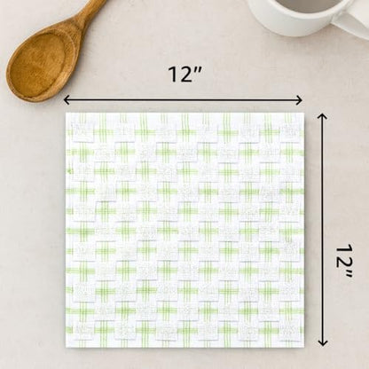 100% Cotton Washcloths 12x12 in, Green (6 Pack) - color: Green