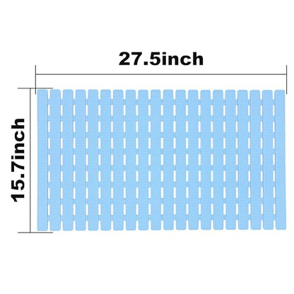 BEMISO Shower Mat Non Slip Bathtub Mat 27.5 x 15.7 Inch Bath Mat for Tub | Suction Cups,Drain Holes,Easy Dry,Easy to Cut,Eco-Friendly - color: Blue, size: 27.5 x 15.7 inches