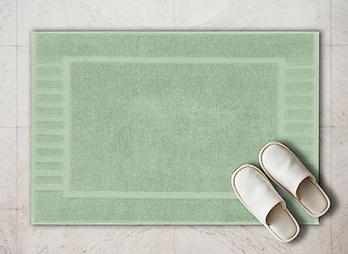 White Classic Luxury Bath Mat Floor Towel Set - Absorbent Cotton Hotel Spa Shower/Bathtub Mats [Not a Bathroom Rug] 22"x34" | 2 Pack | Mint Green - color: 10: Mint Green