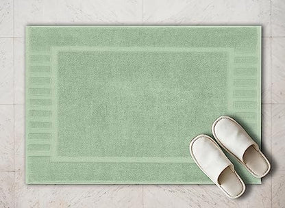 White Classic Luxury Bath Mat Floor Towel Set - Absorbent Cotton Hotel Spa Shower/Bathtub Mats [Not a Bathroom Rug] 22"x34" | 2 Pack | Mint Green - color: 10: Mint Green