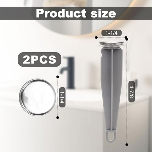 2pcs Bathroom Sink Pop Up Stoppers, 4-7/8 Height 1-1/4 Diameter for Moen | Plastic Clear Trailer Light Cover, Smart Snap-In Design, Compatible with BARGMAN 34-78-517, 515, 522