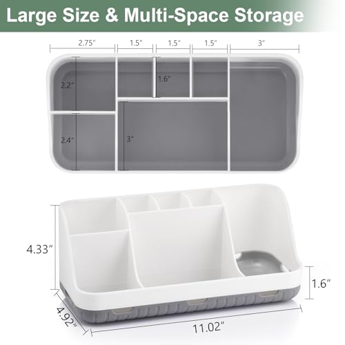 GFWARE Toothbrush Holders for Bathrooms Countertop Organizer - Kids Electric Toothbrush and Toothpaste Holder Detachable 7 Slots Tooth Brush Organization Bathroom Accessories Storage Vanity, White | Detachable Kids Electric Toothbrush and Toothpaste Holde