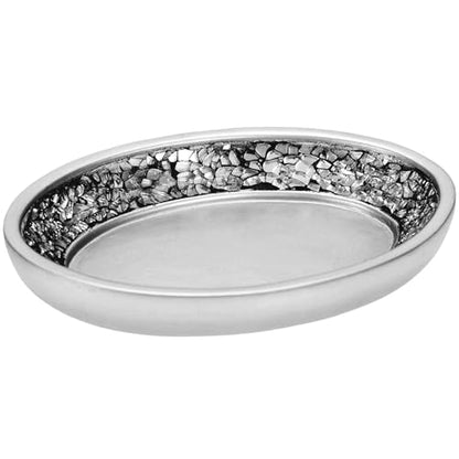 Creative Scents Crackled Glass Soap Dish for Bathroom, Decorative Dry Bar Soap Holder, Best Dishes for Sink/Bath/Shower Decor. - style: Soap Dish