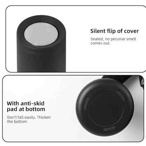 10 L/2.6 Gallon,Matte Black Bathroom Trash Can,Metal Garbage Can with Flipping Lid,for Bathroom, Living Room,Bedroom,Hotel,Office, Laundry Room (Black) - color: black
