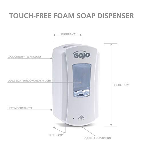 GOJO LTX-12 Touch-Free Foam Hand Soap Dispenser White 1ct - 1980-01 - color: White