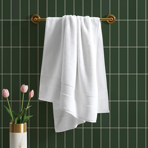 Ted Baker Cotton Bath Towel Soft, Highly Absorbent, 30 x 56, White, 1 Pc - color: White, size: Bath Towel - 1 Piece