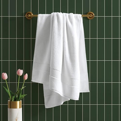 Ted Baker Cotton Bath Towel Soft, Highly Absorbent, 30 x 56, White, 1 Pc - color: White, size: Bath Towel - 1 Piece
