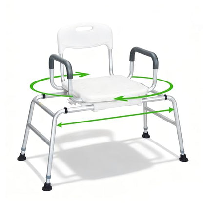 Shower Chair for Elderly and Disabled - Sliding Shower Chair for Inside Shower - Heavy Duty Tub Transfer Bench with 360⁰ Swivel Seat, HDB-788B - size: Slide&Swivel
