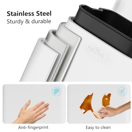 mVm 8 Gal Kitchen Trash Can, Step Trash Can with Lid, Smooth Edge Garbage Bin for Home Office (White) - color: White, size: 8Gal