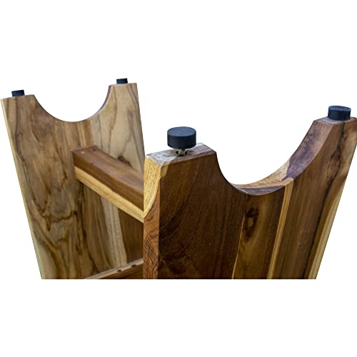 EcoDecors Serenity 24-Inch Teak Shower Stool, Non-Slip, 250 lb | Comfortable teak shower seat fits standard and walk-in showers while saving space in compact bathroom layouts - size: 24" bar