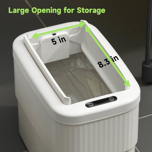 Sensor Bathroom Trash Can 2.5 Gallon,Kitchen,Office,RV,White | hanging,butterfly lid, narrow space,ABS Superior Quality,Touchless Automatic Trash Bin,Motion Sensor Garbage Can