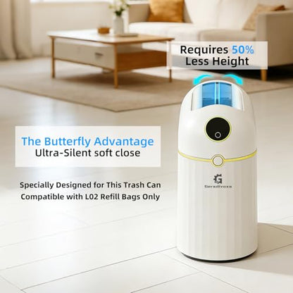 Self-Sealing & Self-Changing Trash Can, 2.7 Gallon Automatic Touchless Smart Bathroom Trash Can with Lid, Slim Waterproof Waste Bin for Bathroom, Bedroom and Offic - size: 2.7 Gallon-E