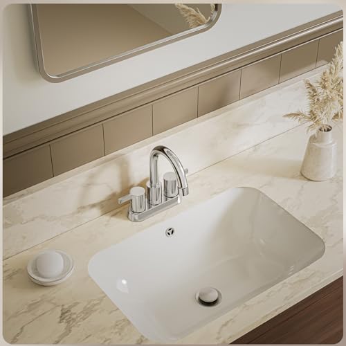 Phiestina Brushed Nickel 4 Inch 2 Handle Centerset Lead-Free Bathroom Sink Faucet, with Copper Pop Up Drain and Water Supply Lines,BF015-1-BN - color: Brushed Nickel